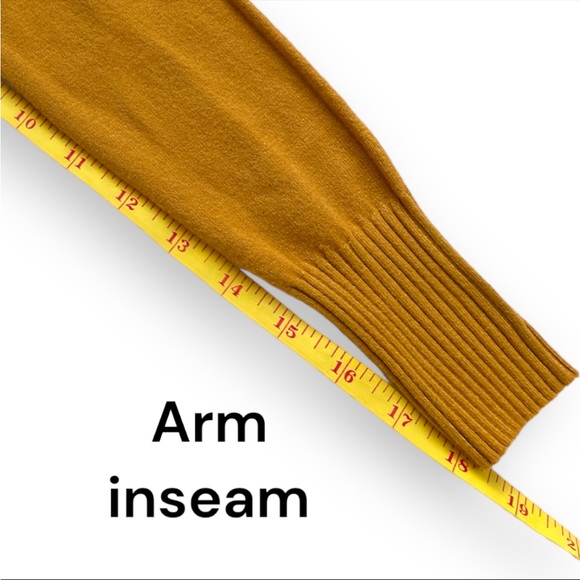 NWT Vila Milano Mock Neck Long Sleeve Sweater In Color Gold Size Small - Picture 6 of 7